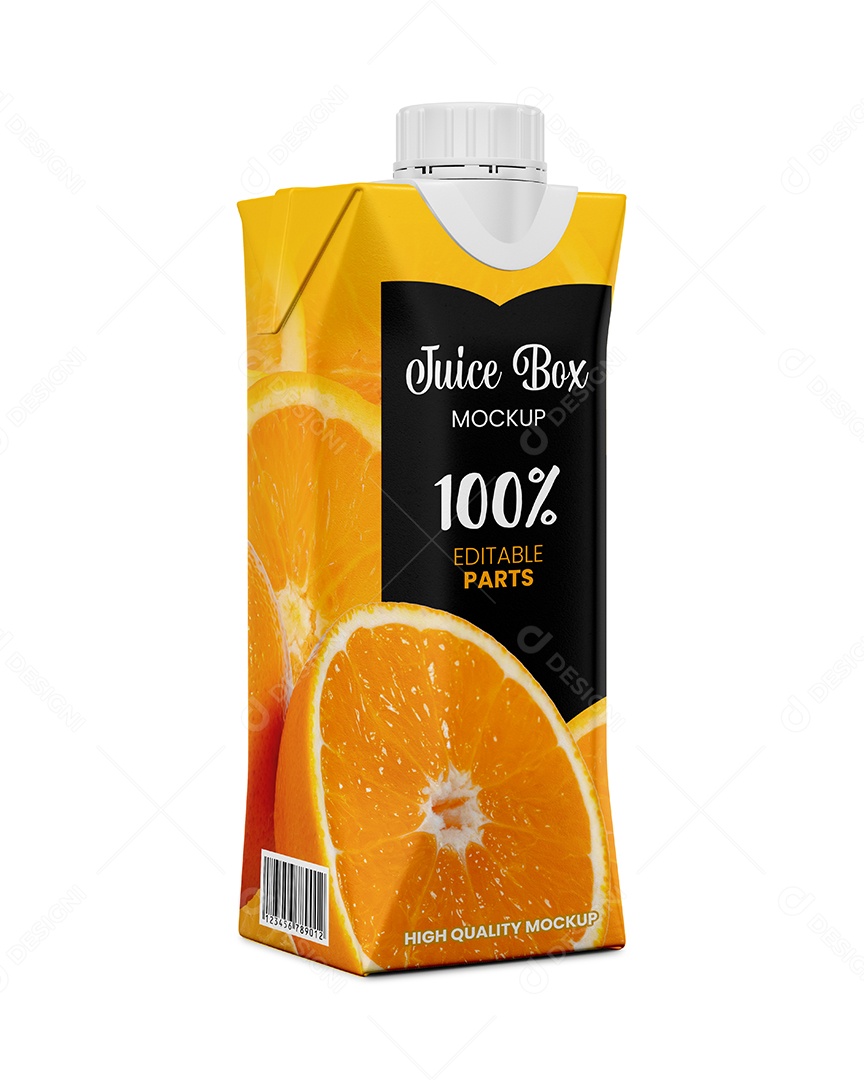 Caixa De Suco Mockup PSD Editável