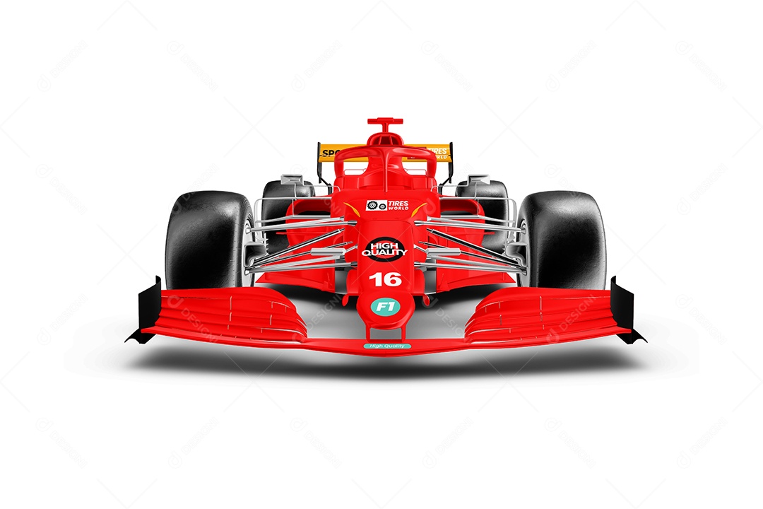 Mockup Carro Fórmula 1 Vista De Frente PSD Editável