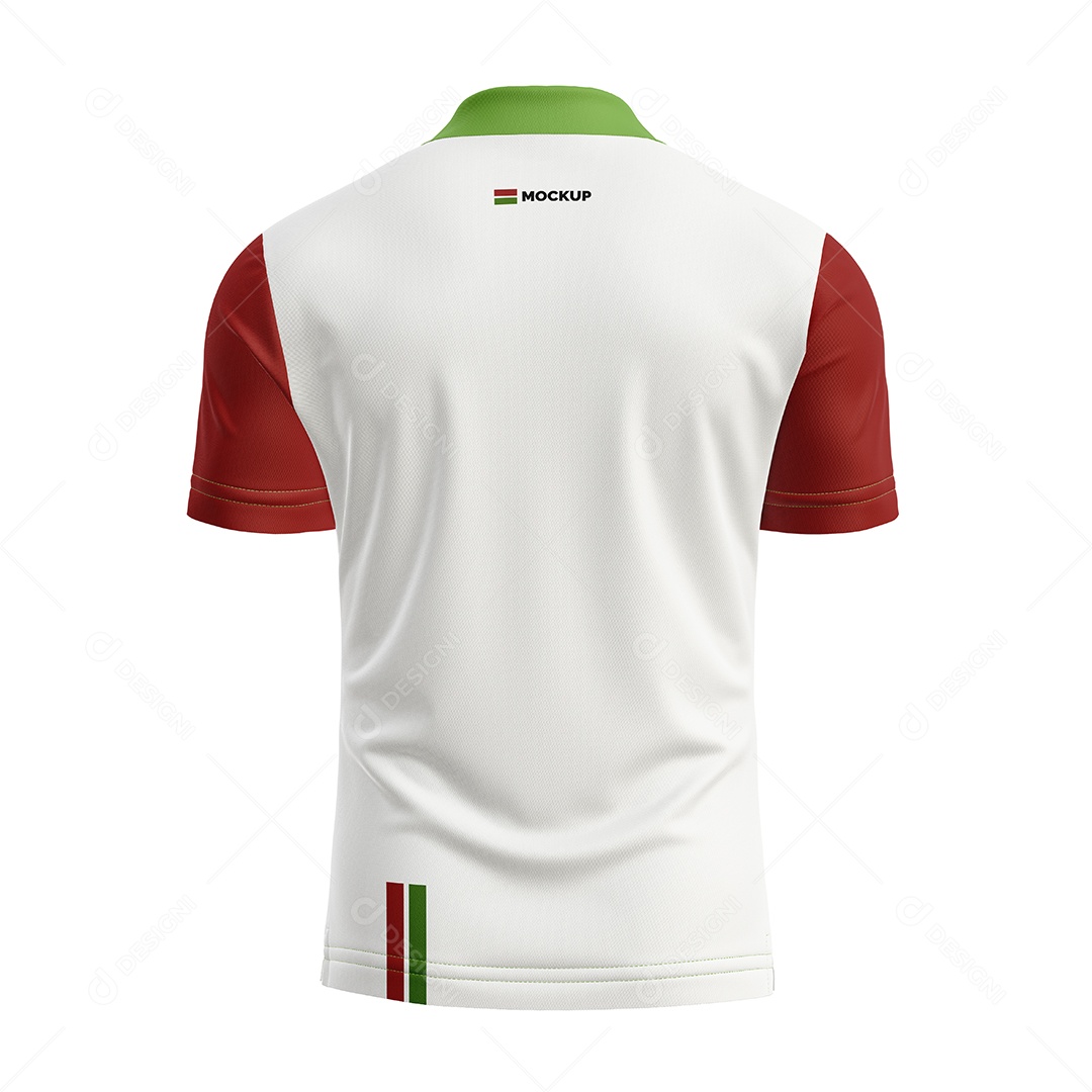 Camiseta Vista De Costa Manga Curta PSD Editável Mockup