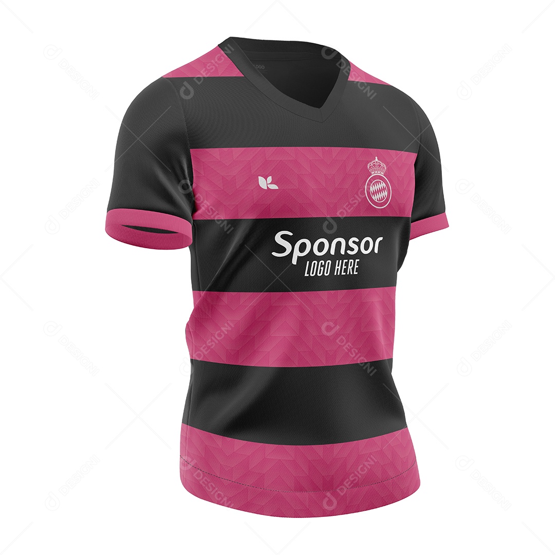 Camiseta de Futebol Com Gola V Vista De Lado PSD Editável Mockup