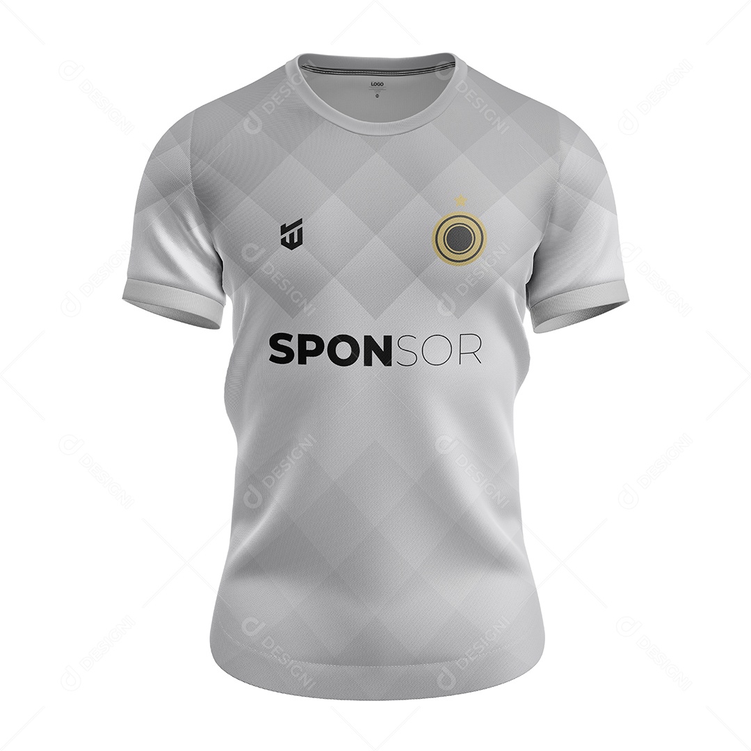 Camiseta de Futebol Com Gola C PSD Editável Mockup