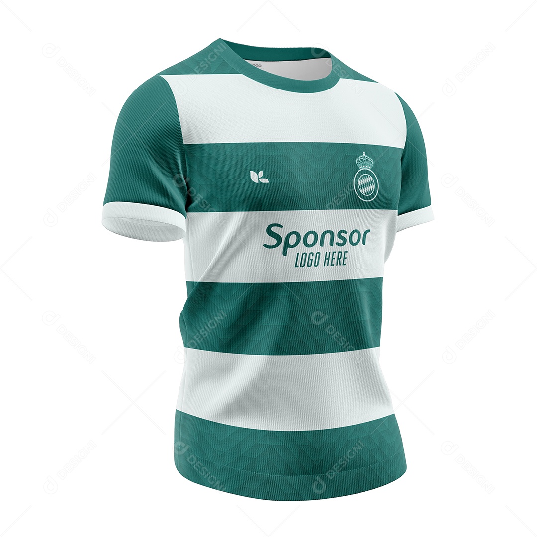 Camiseta de Futebol Com Gola C PSD Editável Mockup