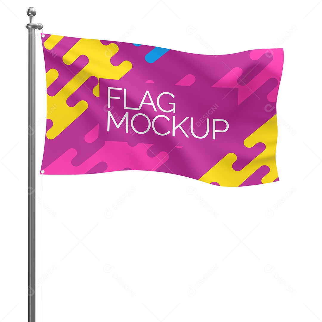 Mockup Bandeira Em Movimento PSD Editável