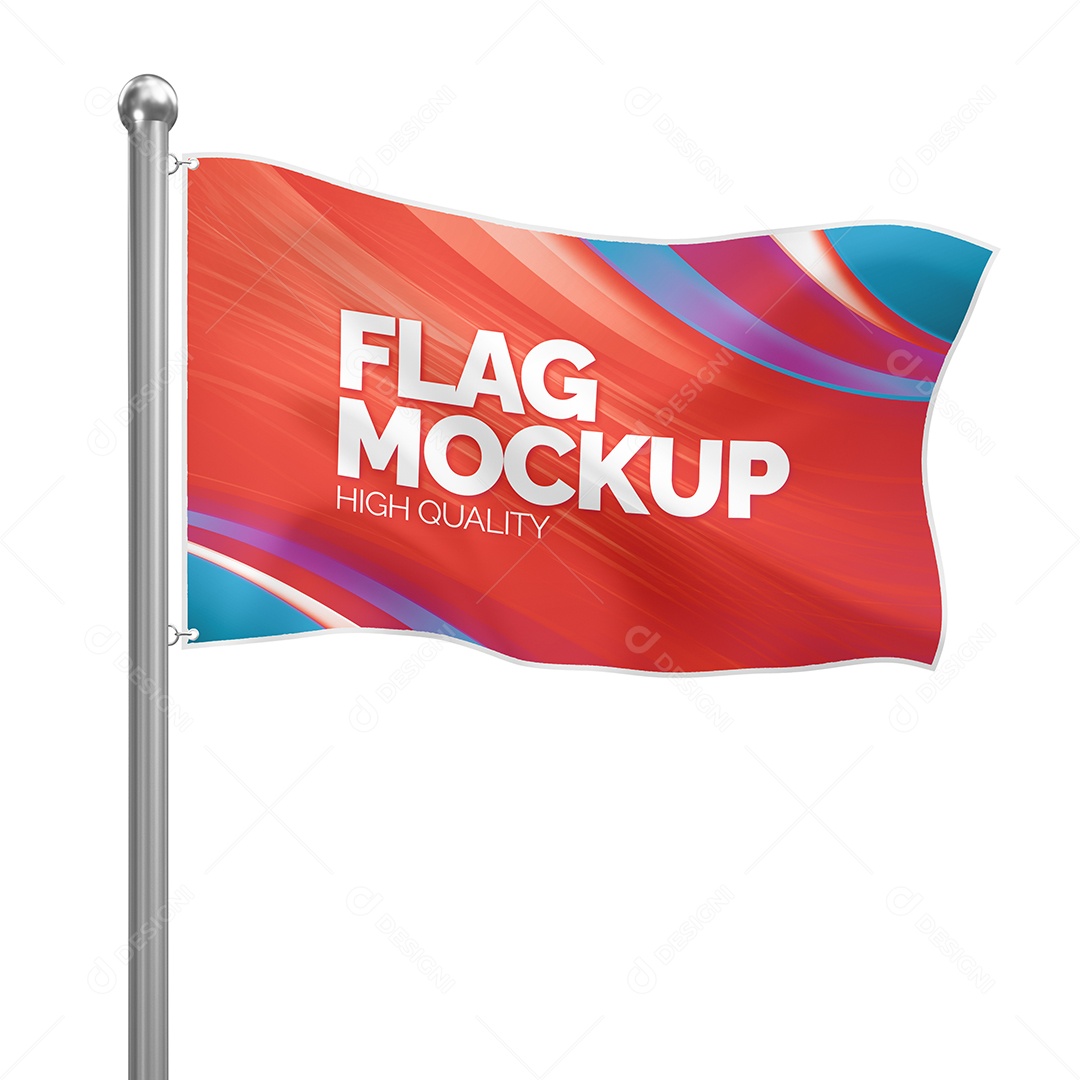 Mockup Bandeira Em Movimento PSD Editável