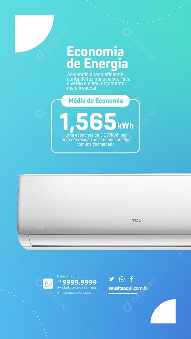 Story Campanha Publicitaria Ar Condicionado Bem no Clima Economia de Energia Social Media PSD Editável