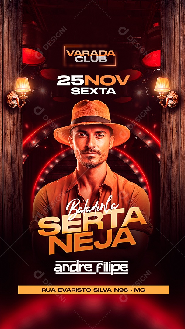 Story Flyer Baladinha Sertaneja Andre Filipe Social Media PSD Editável