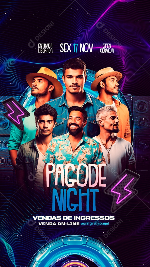 Story Flyer Pagode Night Social Media PSD Editável