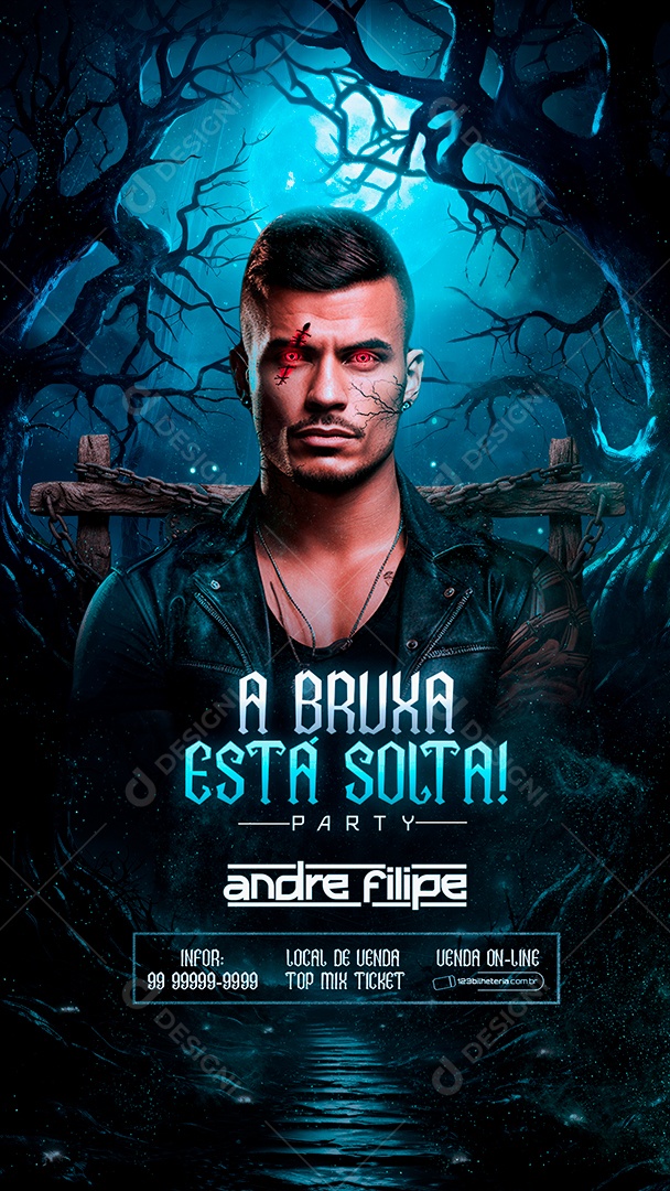 Story Flyer Halloween A Bruxa Está Solta Party Andre Filipe Social Media PSD Editável