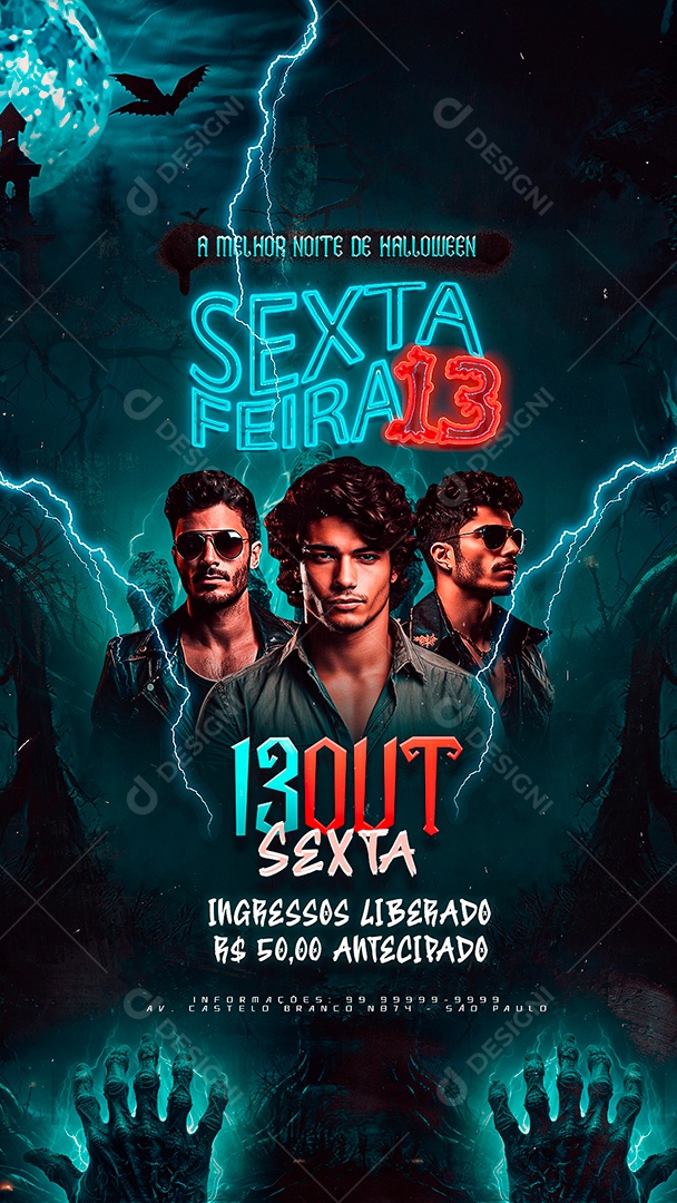 Story Flyer Halloween Sexta Feira 13 Social Media PSD Editável