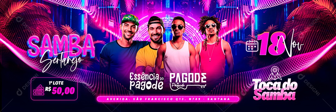 Carousel Flyer Samba Sertanejo Essência do Pagode Toca do Samba Social Media PSD Editable