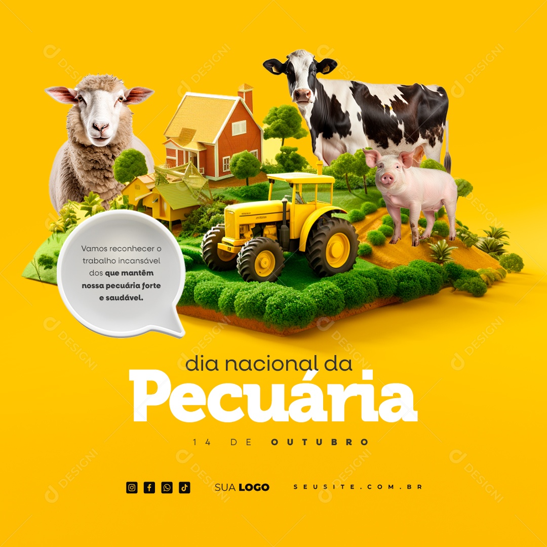 Dia Nacional Da Pecuária Vamos Reconhecer o Trabalho Incansável Social Media PSD Editável