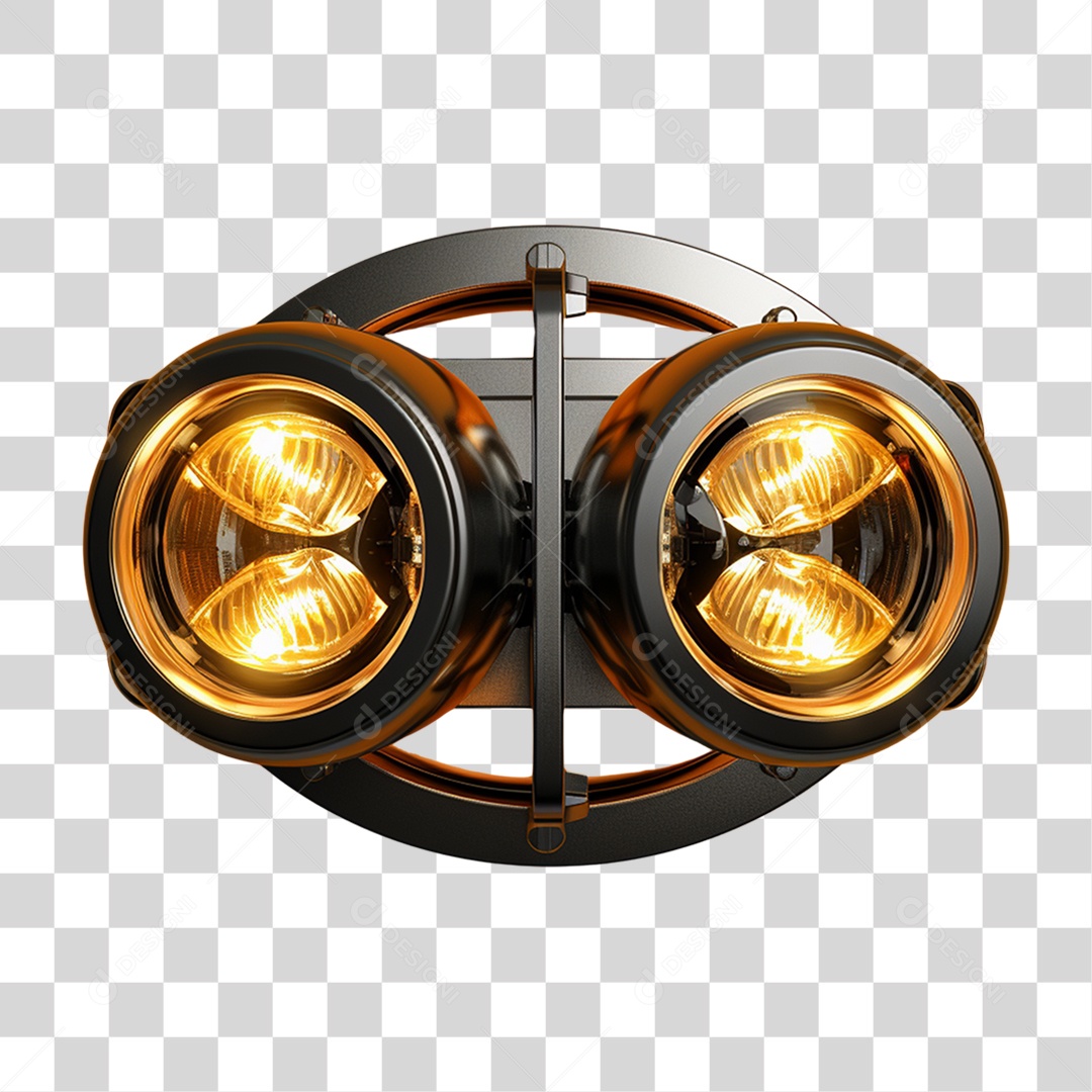 Transparent PNG Reflective Metal Spotlights