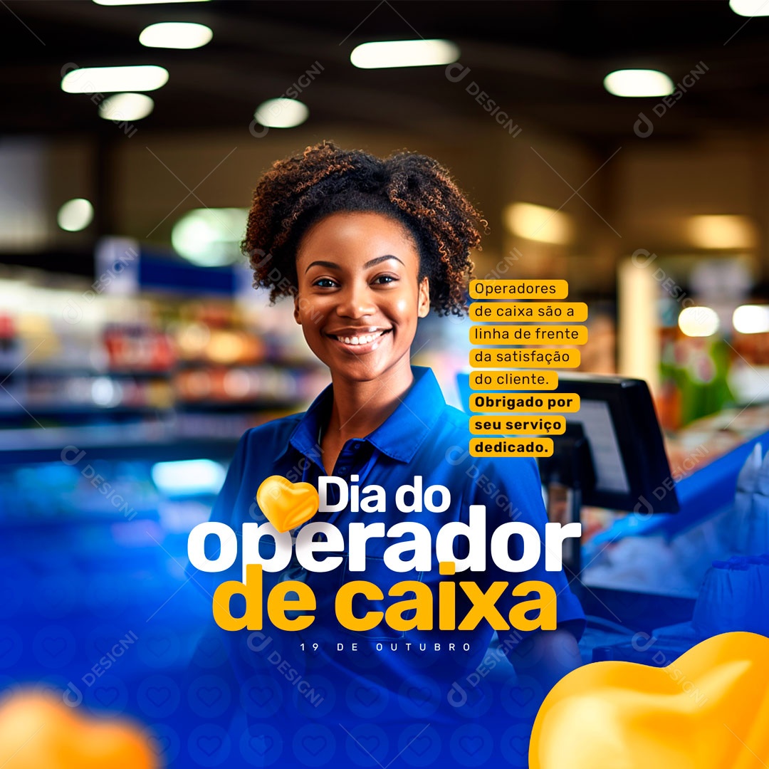 Social Media Dia Do Operador De Caixa Serviço Dedicado PSD Editável