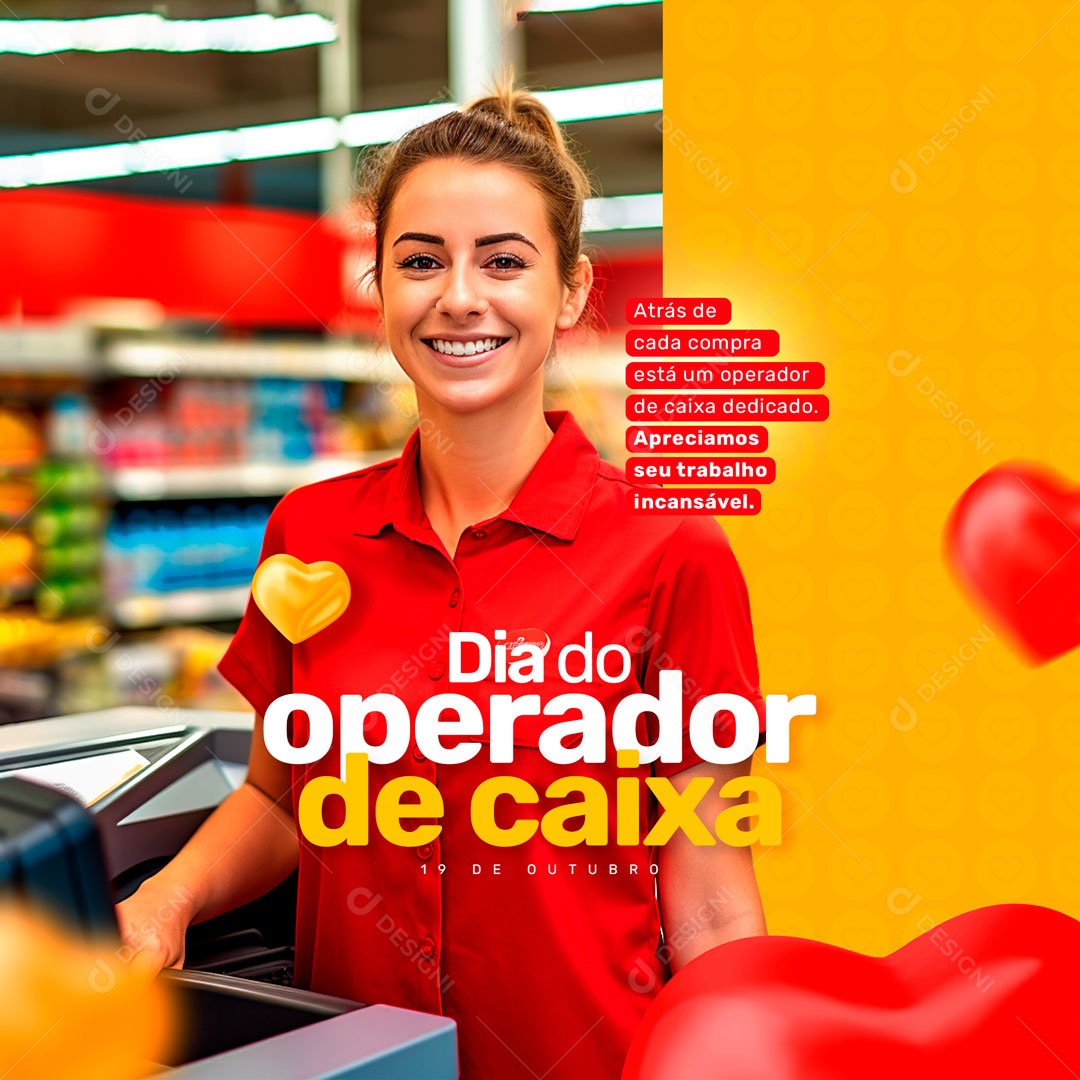 Átras De Cada Compra Dia Do Operador De Caixa Social Media PSD Editável