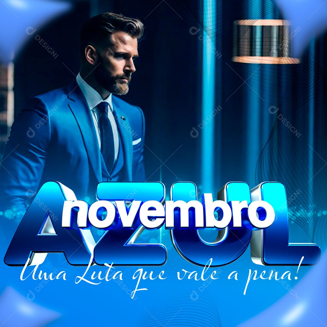 Novembro Azul Luta Que Vale a Pena Social Media PSD Editável