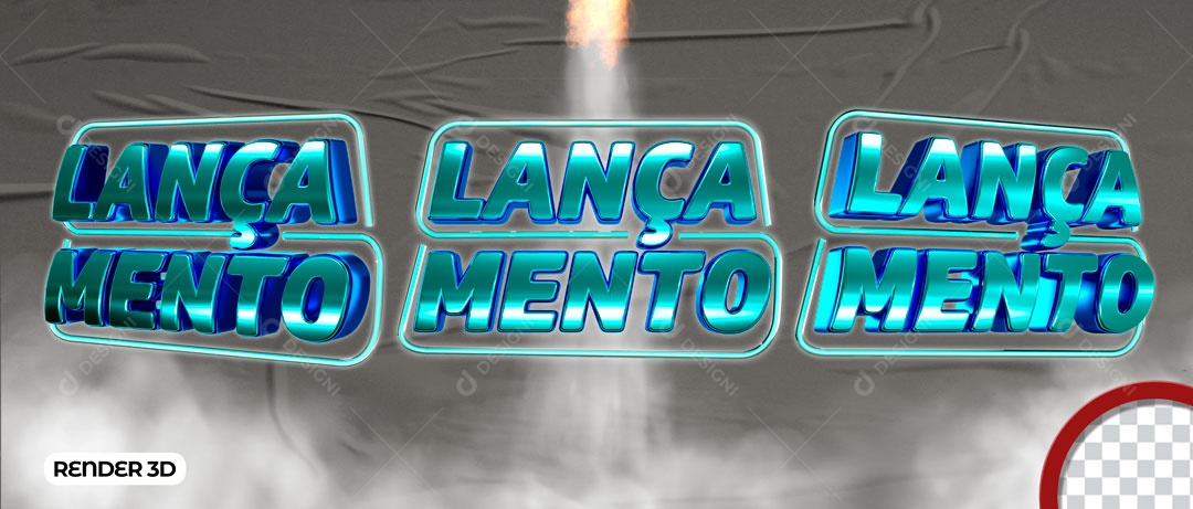 Selo 3D Lançamento Para Composição PSD