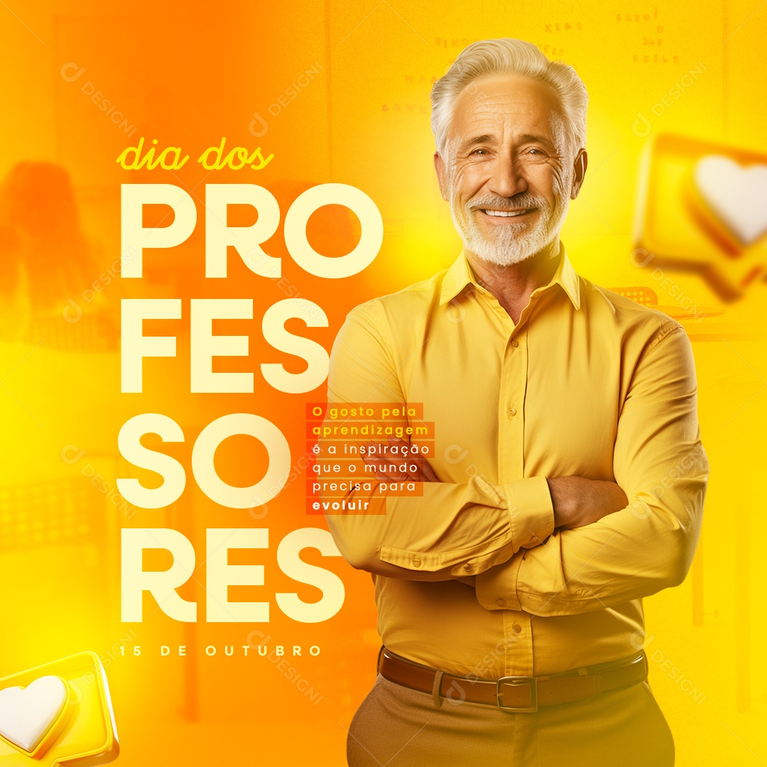 Social Media Dia Dos Professores 15 de Outubro PSD Editável
