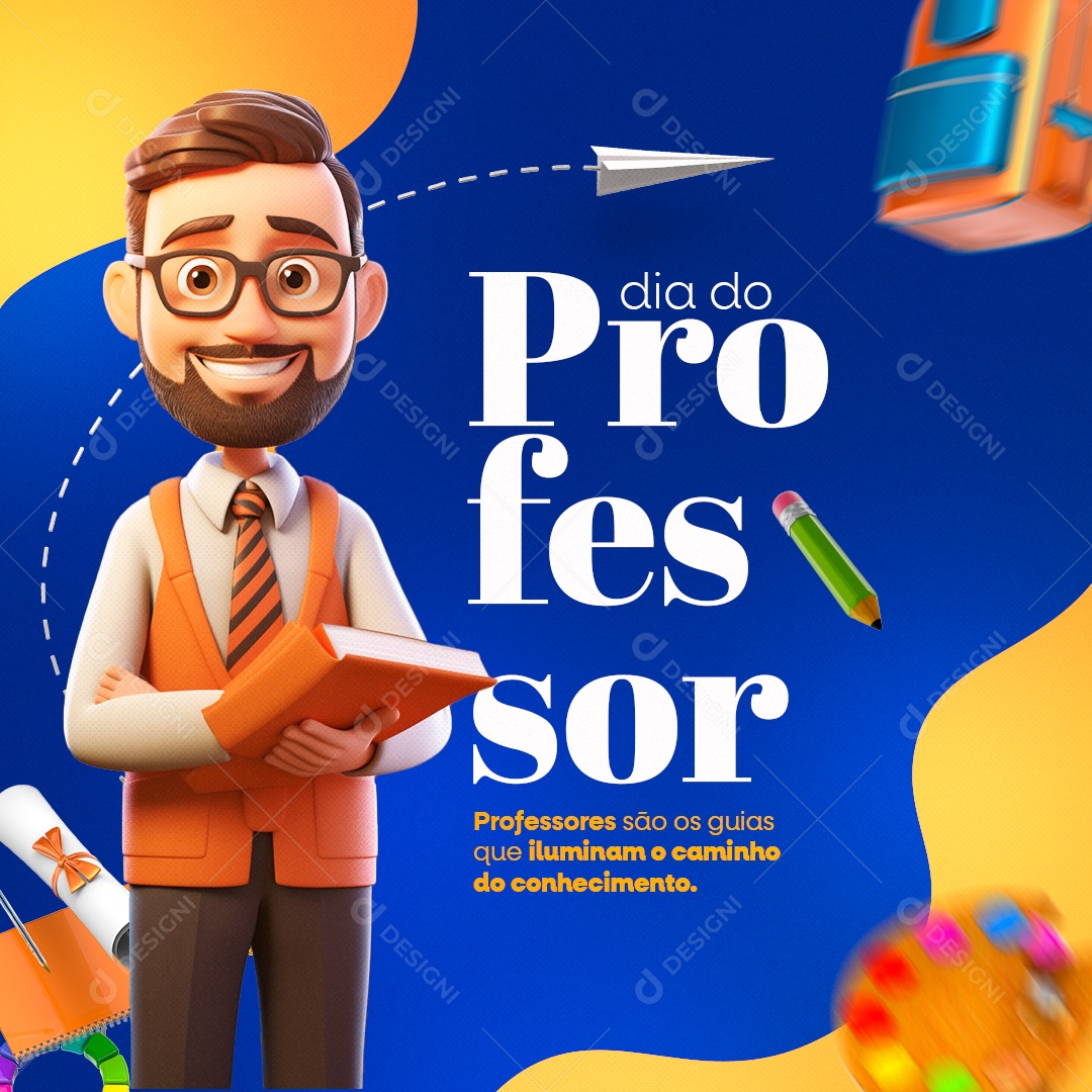 Dia Do Professor 15 de Outubro Social Media PSD Editável
