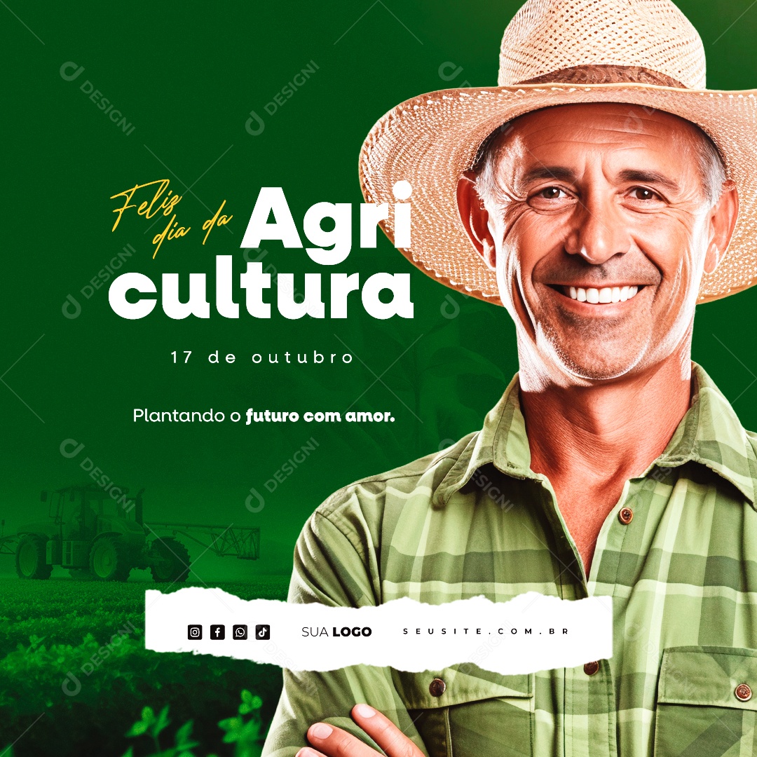 Dia da Agricultura Plantando o Futuro com Amor Social Media PSD Editável