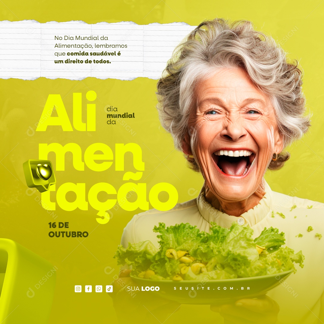 Dia Mundial da Alimentação 16 de Outubro Social Media PSD Editável