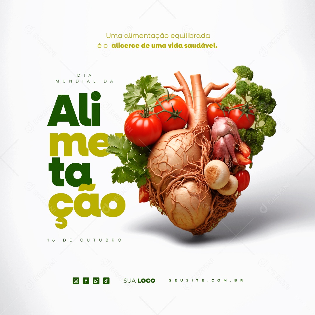 Dia Mundial da Alimentação 16 de Outubro Social Media PSD Editável