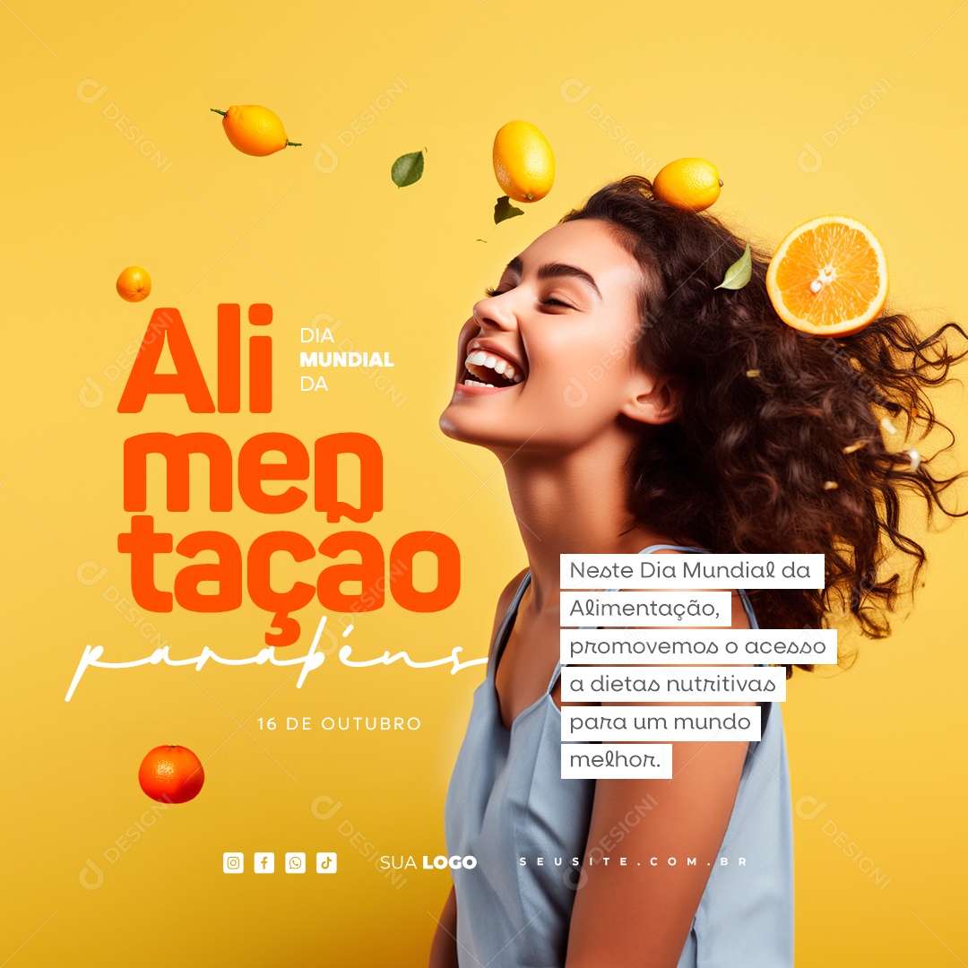 Dia Mundial da Alimentação 16 de Outubro Social Media PSD Editável