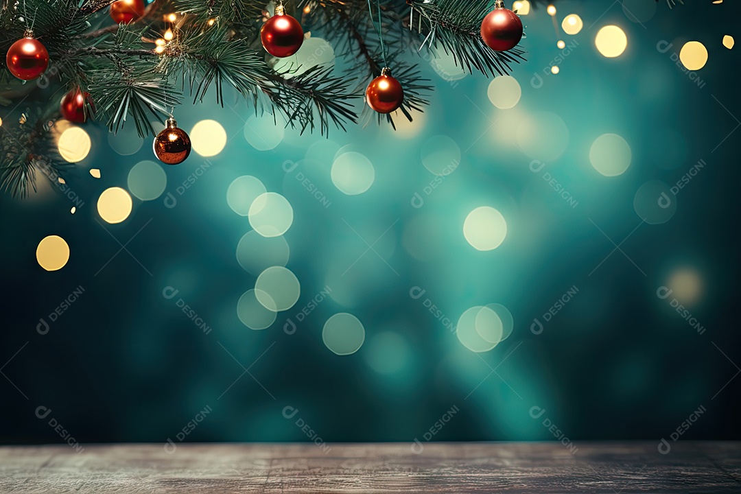 Fundo de natal com galhos de pinheiro