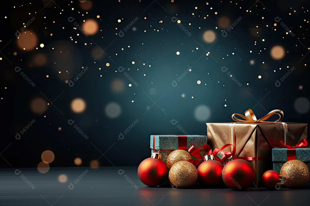 Fundo de natal com galhos de pinheiro