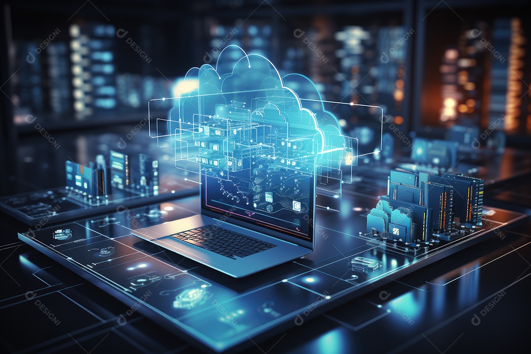 Processador de chipset de inteligência artificial em placa de circuito trabalhando em análise de dados aprendizado de máquina e conceito de tecnologia futurista IA generativa