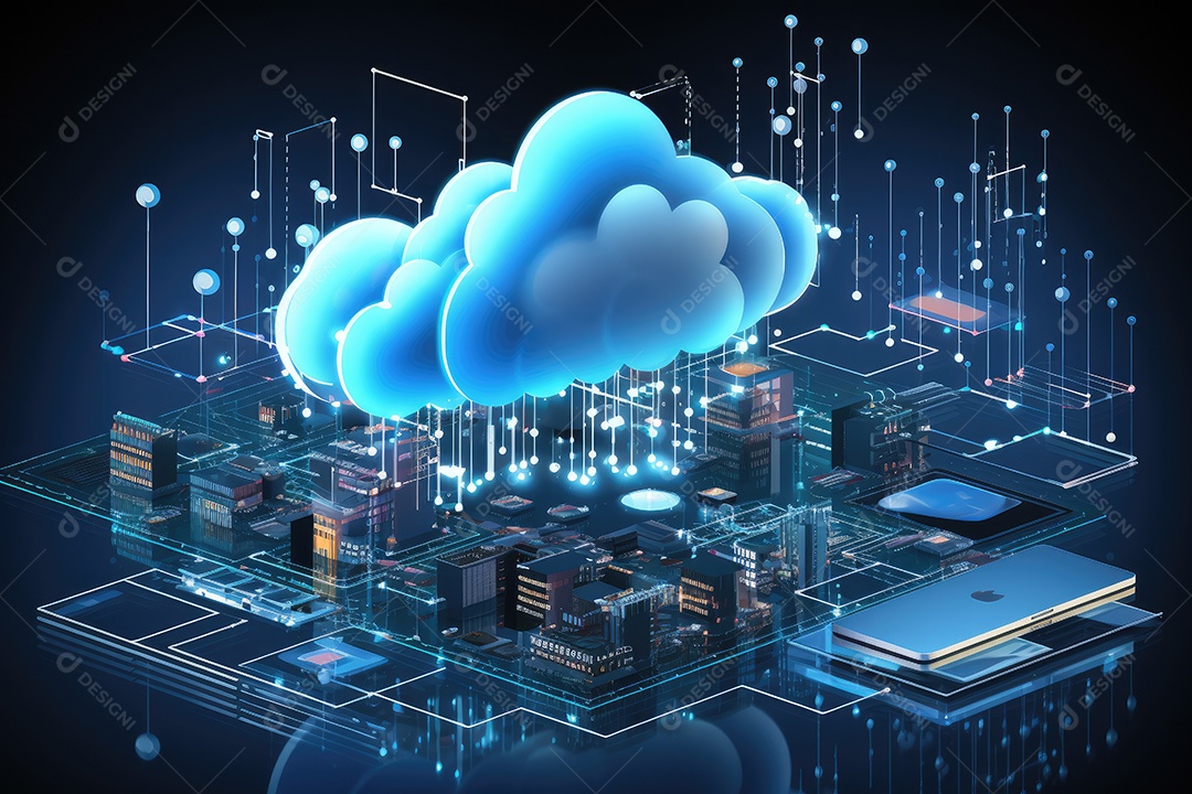 Processador de chipset de inteligência artificial em placa de circuito trabalhando em análise de dados aprendizado de máquina e conceito de tecnologia futurista IA generativa