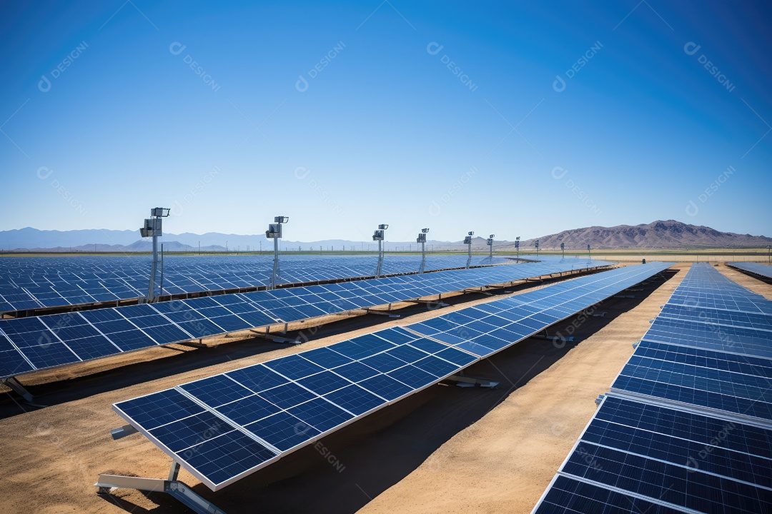 Energia sustentável usando painéis solares e parques eólicos é favorável à empresa gerado pela IA