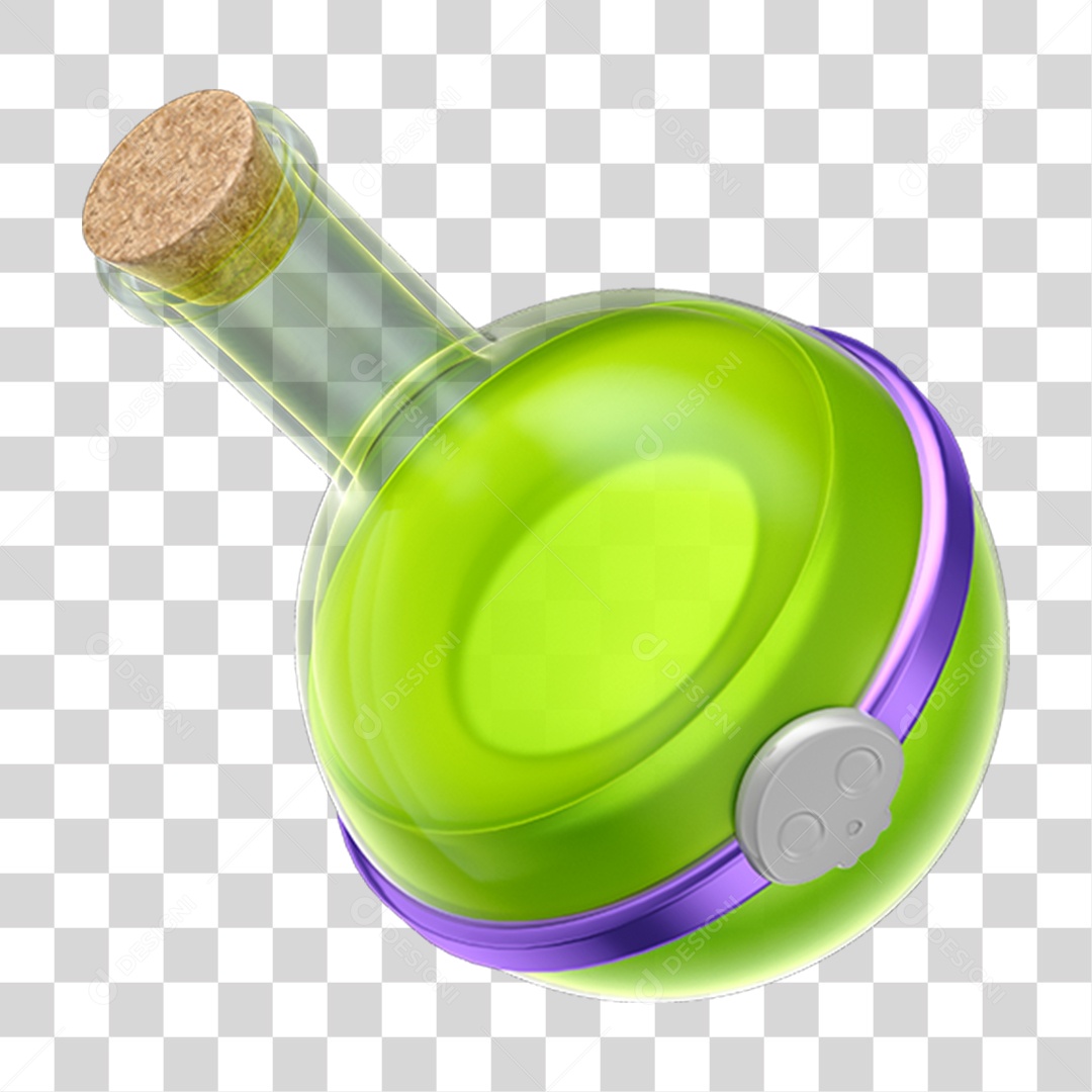 Porção Verde Garrafa de Vidro PNG Transparente