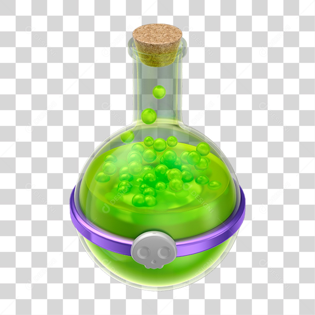 Porção Verde Garrafa de Vidro PNG Transparente