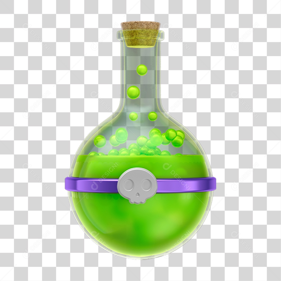 Porção Verde Garrafa de Vidro PNG Transparente