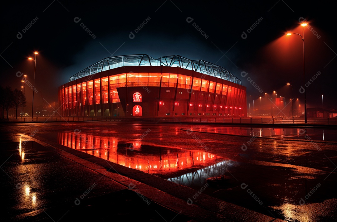 Pintura digital de estádio de futebol europeu