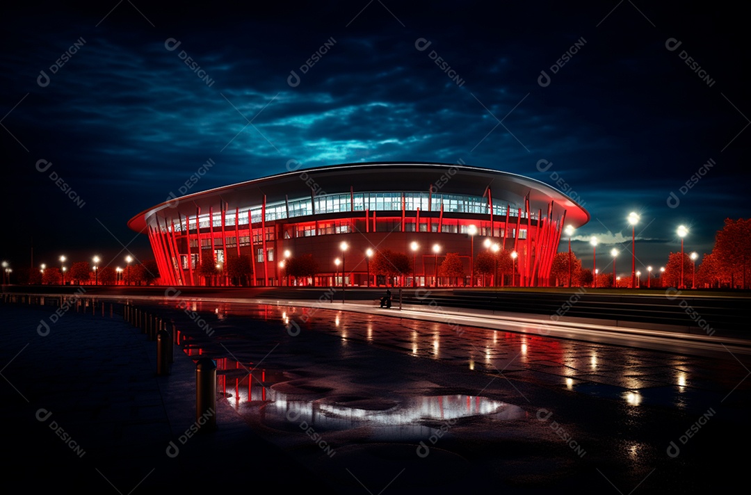 Pintura digital de estádio de futebol europeu