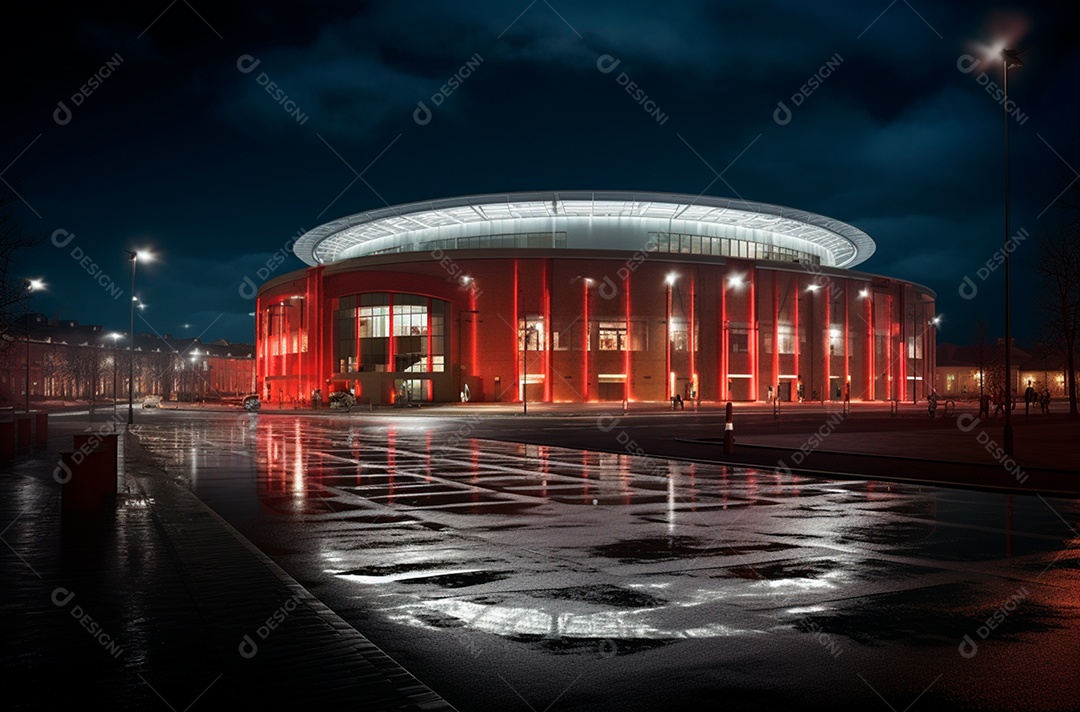 PintPintura digital de estádio de futebol europeu