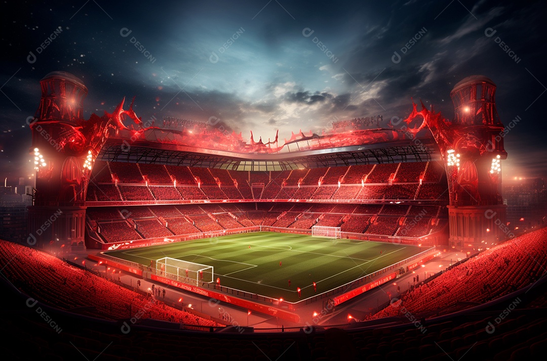 Pintura digital de estádio de futebol europeu