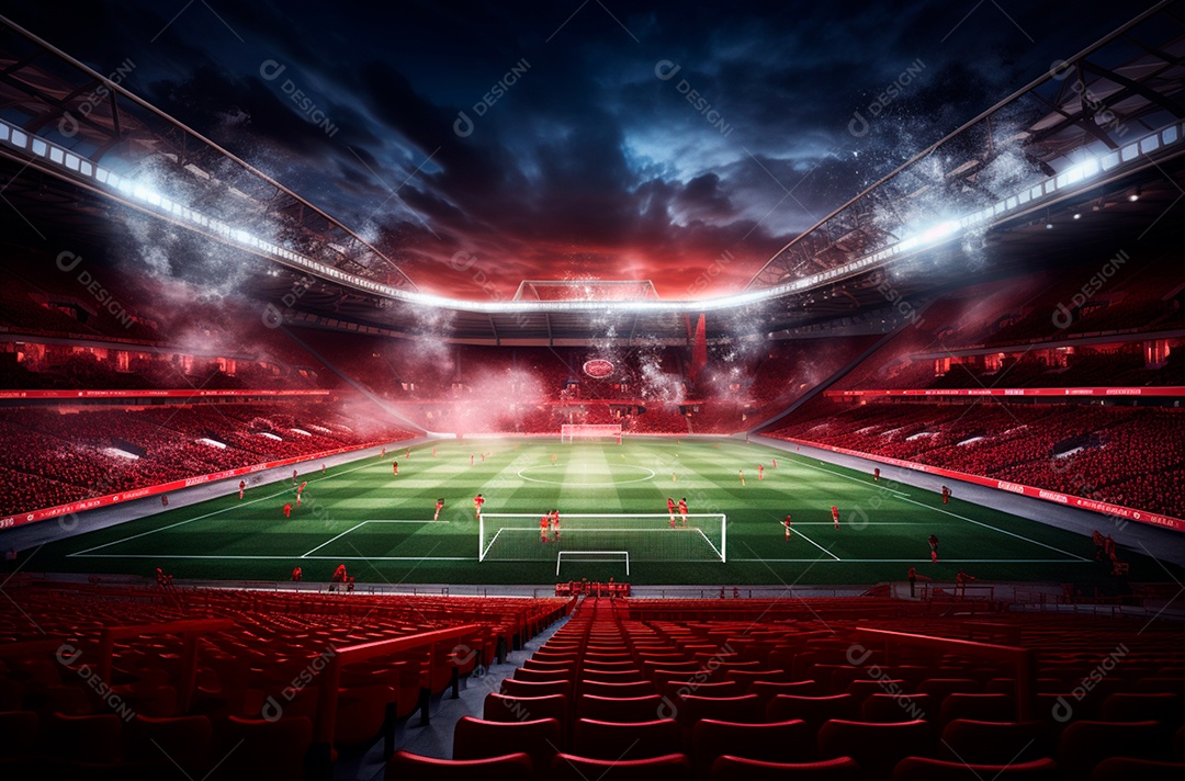 Pintura digital de estádio de futebol europeu