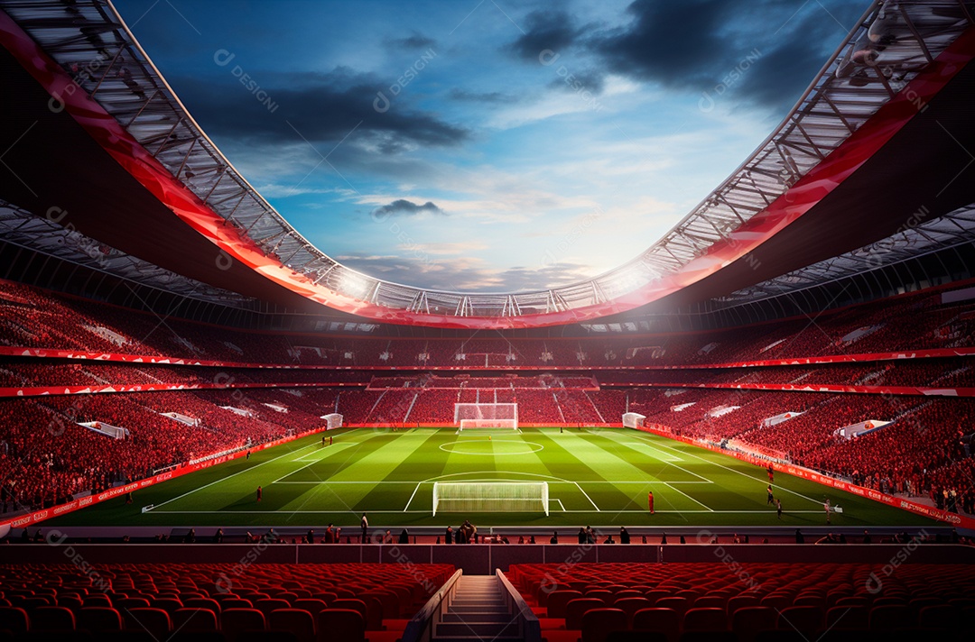 Pintura digital de estádio de futebol europeu