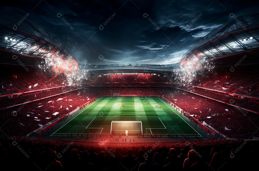 Pintura digital de estádio de futebol europeu