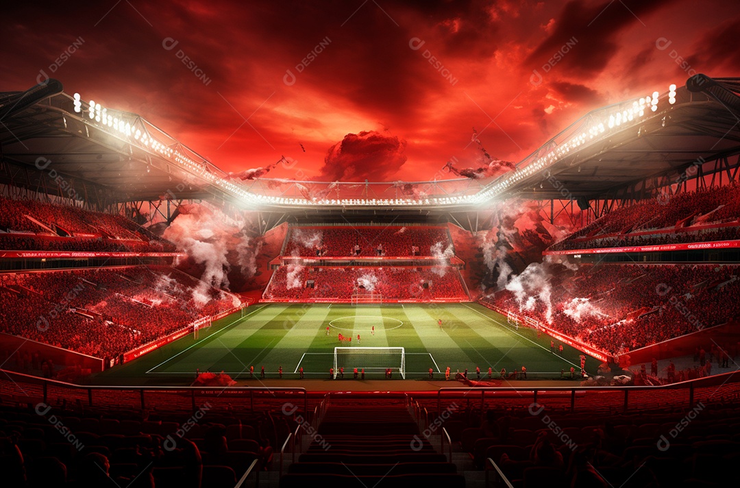 Pintura digital de estádio de futebol europeu