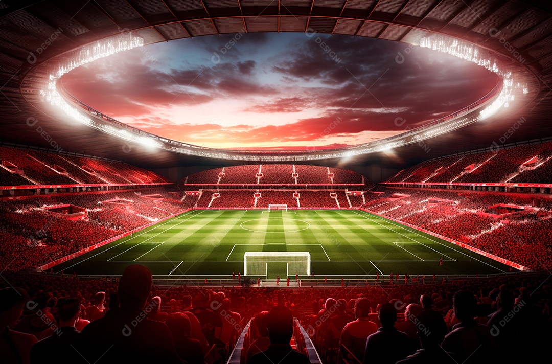 Pintura digital de estádio de futebol europeu