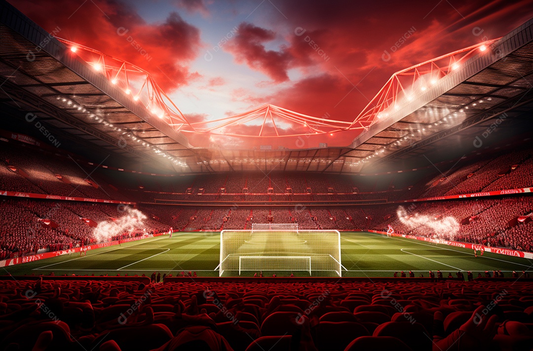 Pintura digital de estádio de futebol europeu