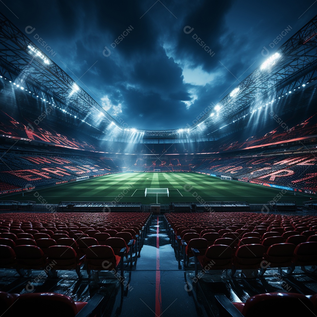 Pintura digital de estádio de futebol europeu