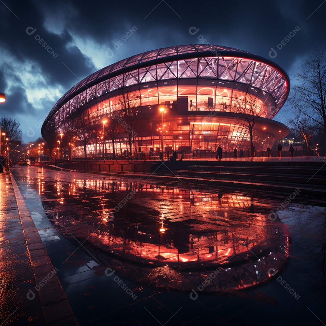 Pintura digital de estádio de futebol europeu