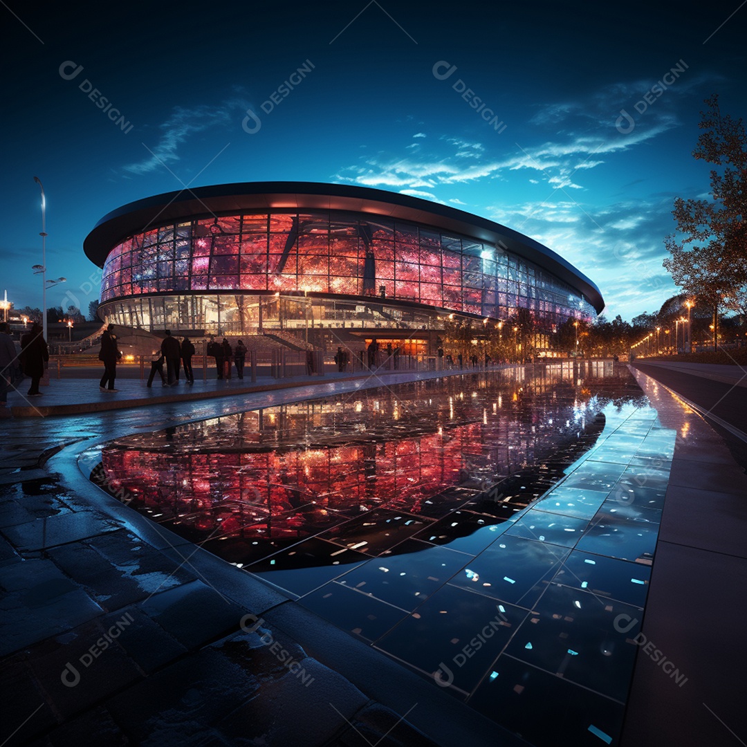 Pintura digital de estádio de futebol europeu