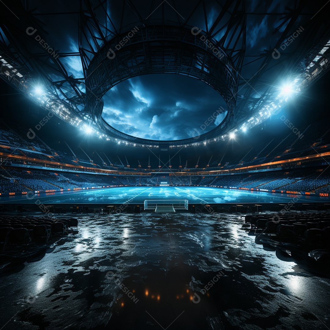 Pintura digital de estádio de futebol europeu