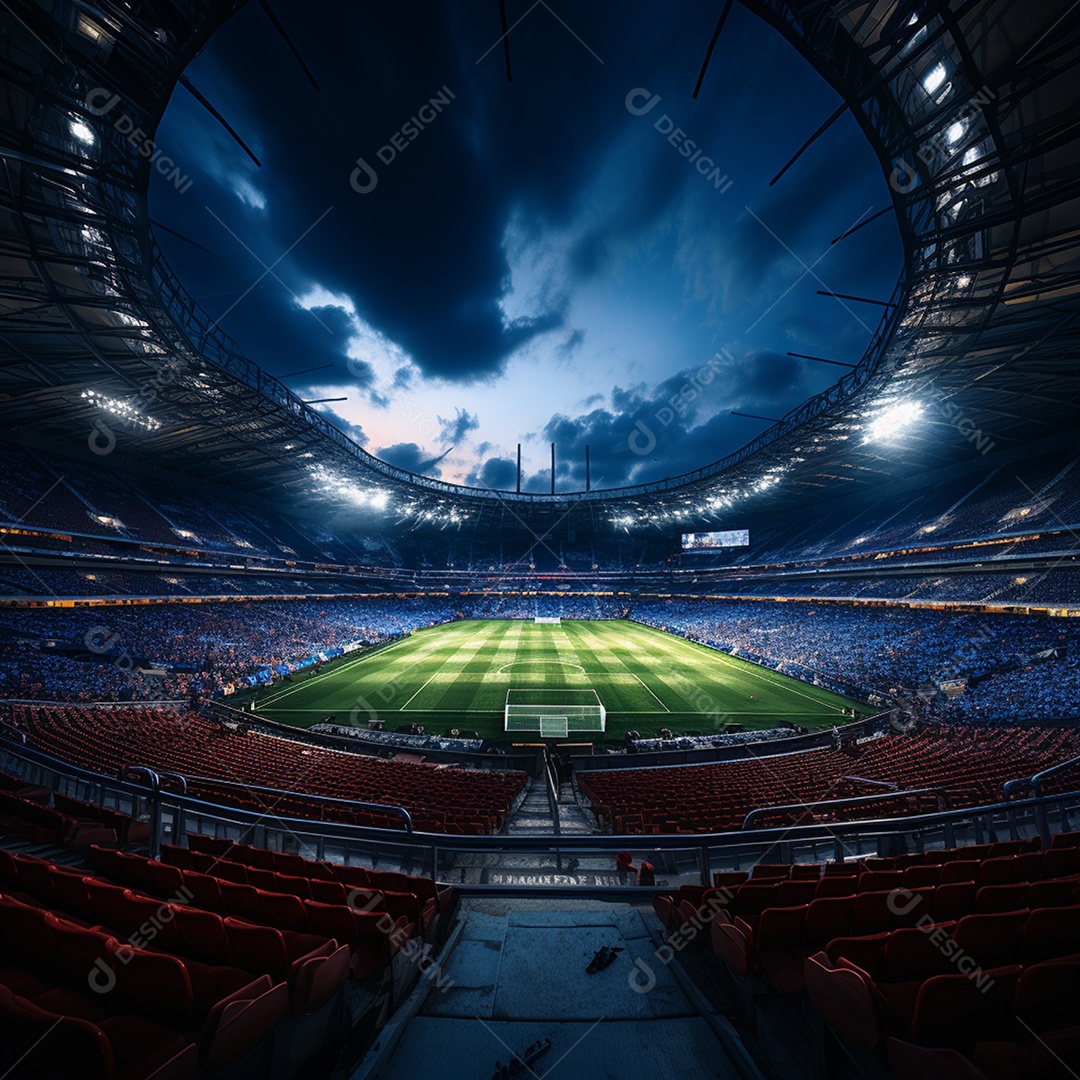 Pintura digital de estádio de futebol europeu