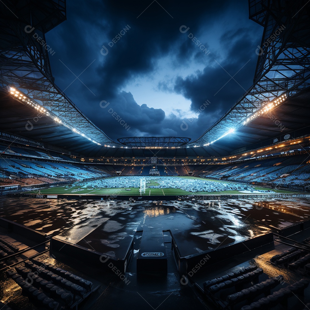 Pintura digital de estádio de futebol europeu